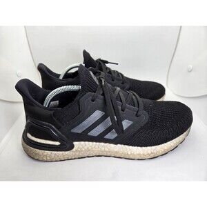 Adidas UltraBoost 20 Shoes Men's 10.5 Black Running Athletic Workout Sneakers